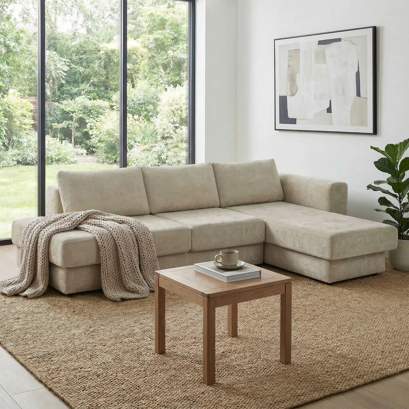 L-Shaped Modular Sofa With Double Layer Cushion by HouseOfZazla