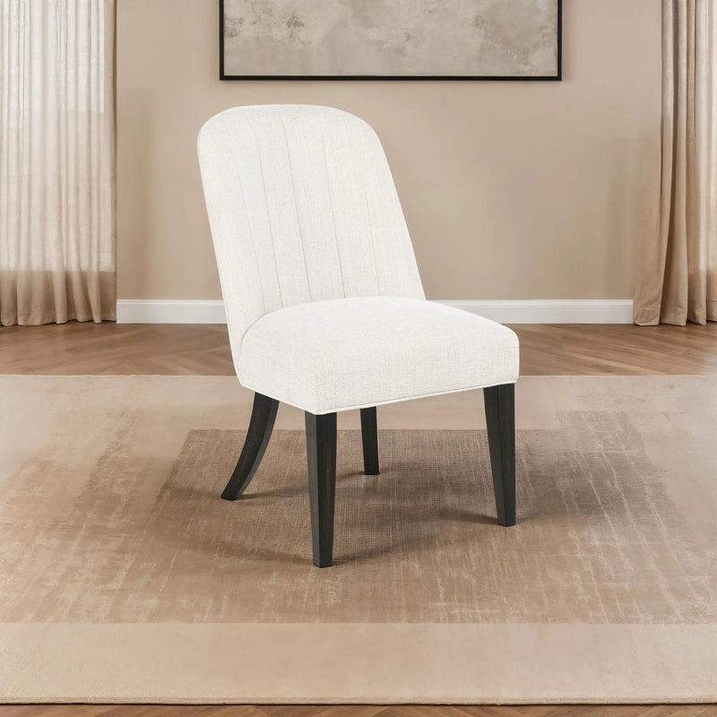 Leandro Upholstered Dining Side Chair Cream (Set of 2) by Unique Piece Furniture