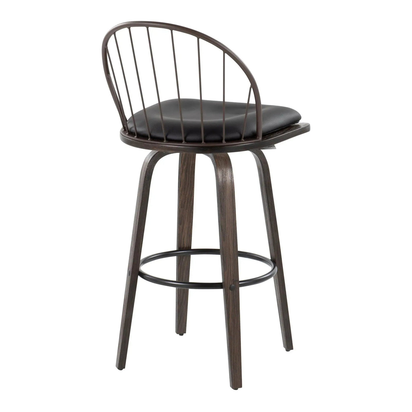 Riley - Industrial / Urban Fixed Height Barstool With Swivel With Removable Cushion (Set of 2) by HouseOfZazla