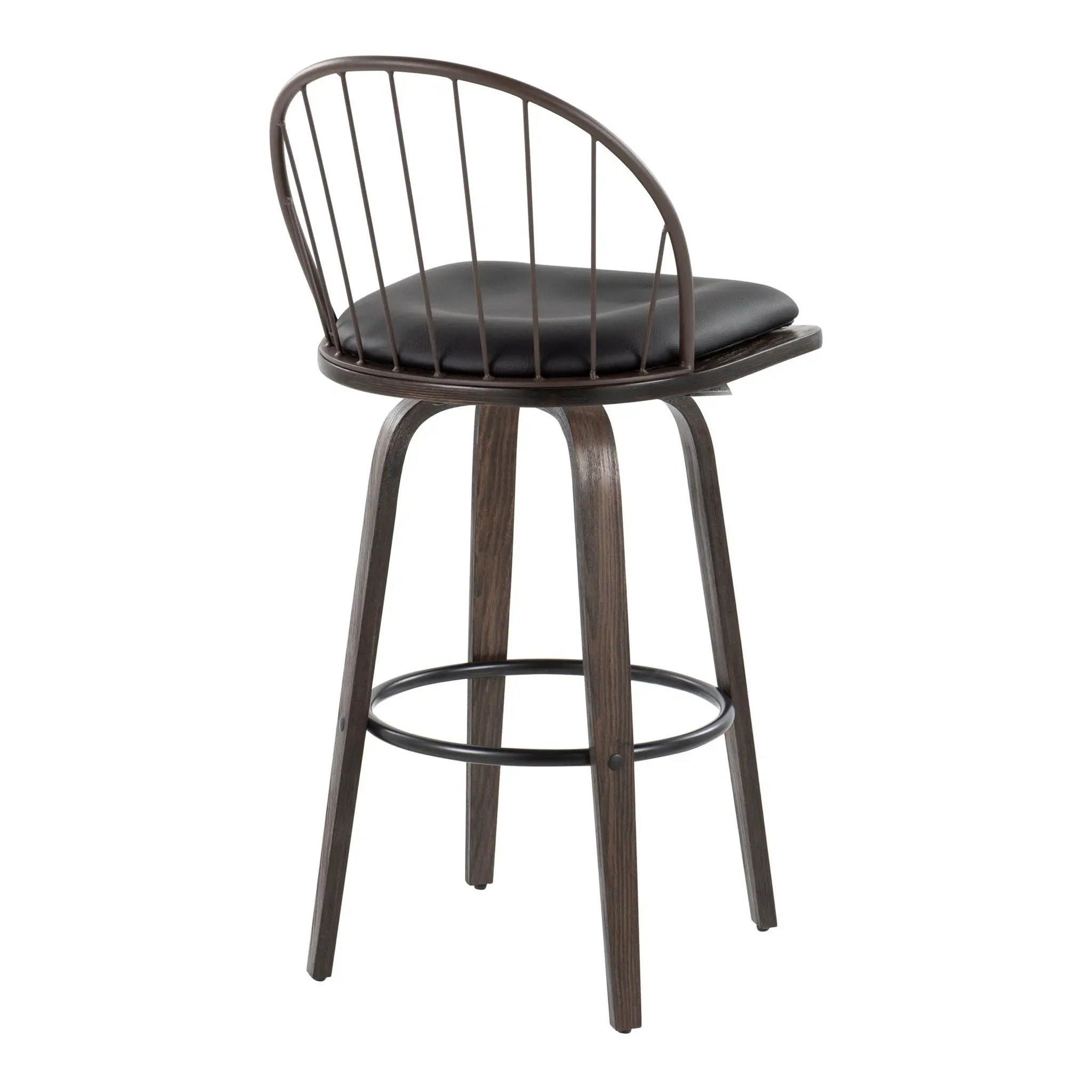 Riley - Industrial / Urban Fixed Height Barstool With Swivel With Removable Cushion (Set of 2) by Unique Piece Furniture