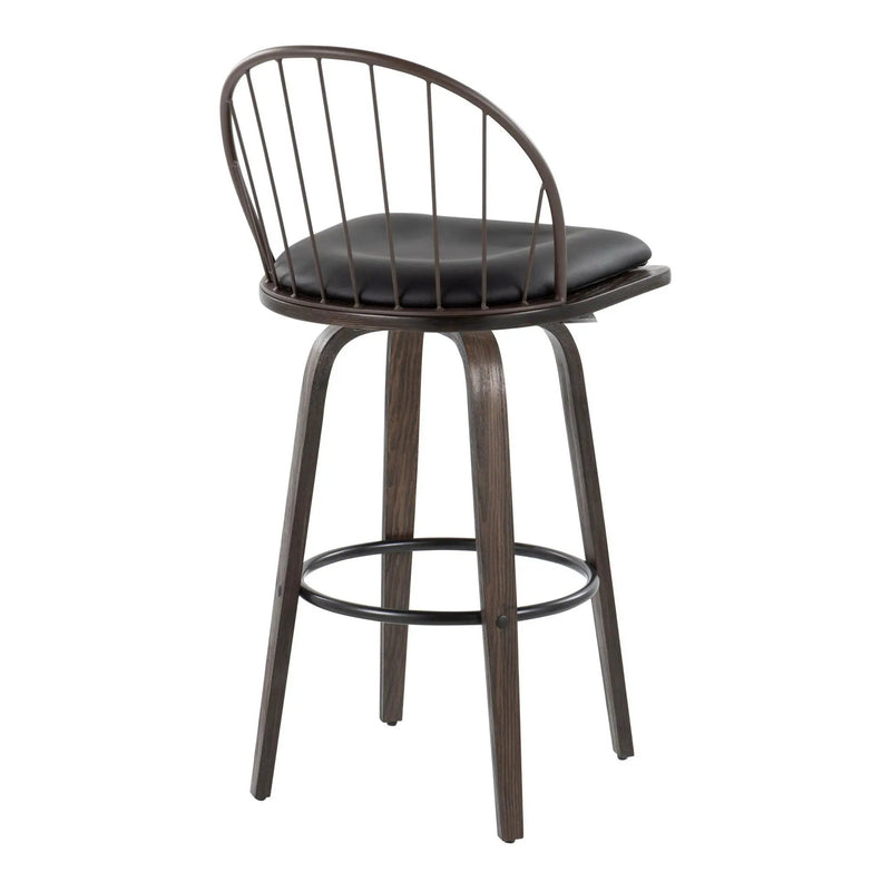 Riley - Industrial / Urban Fixed Height Barstool With Swivel With Removable Cushion (Set of 2) by Unique Piece Furniture