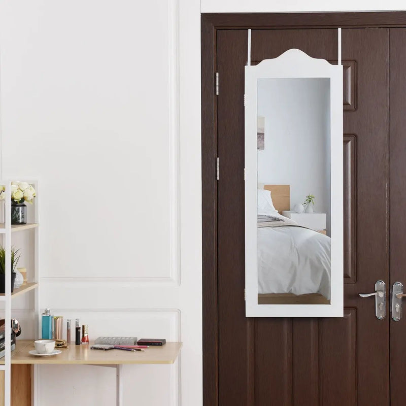 Wall Mounted Mirrored Jewelry Armoire Storage Organizer by DirectDeals