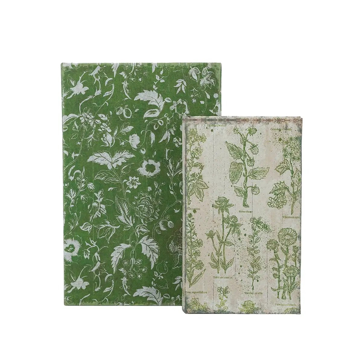 S/2 Decorative Book Boxes with Rustic Floral Patterns by HouseOfZazla