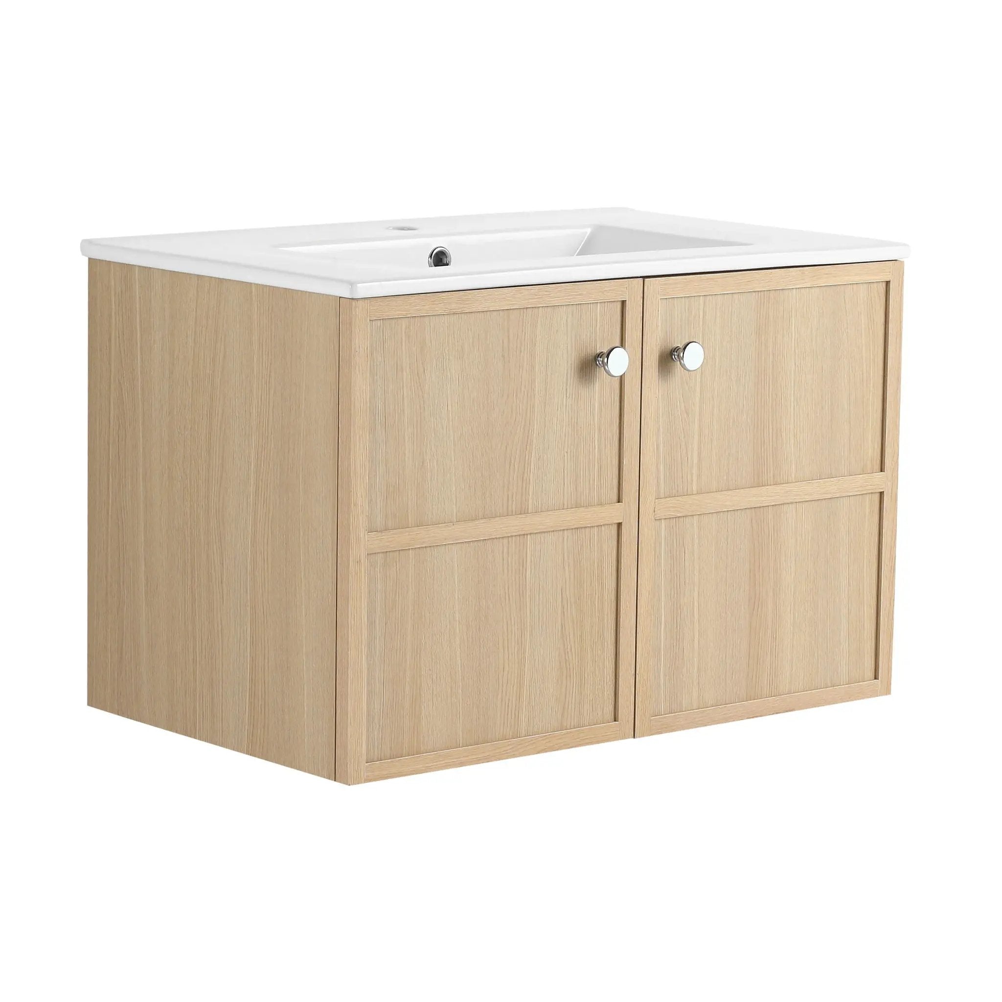 Wall Mounted Bathroom Vanity With Ceramic Sink And 2 Soft Closing Doors by Unique Piece Furniture