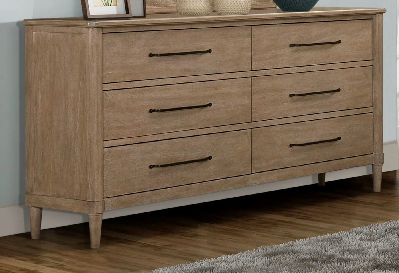 Panel Bedroom Set With 3 Drawer Nightstand, Casual Dresser, Cane Mirror, 3 Drawer Cane Front Chest And Bench by HouseOfZazla