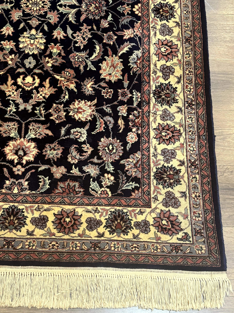Sino Persian Rug 4x6, Navy Blue and Cream, Floral Allover Oriental Carpet by Jewel Rugs