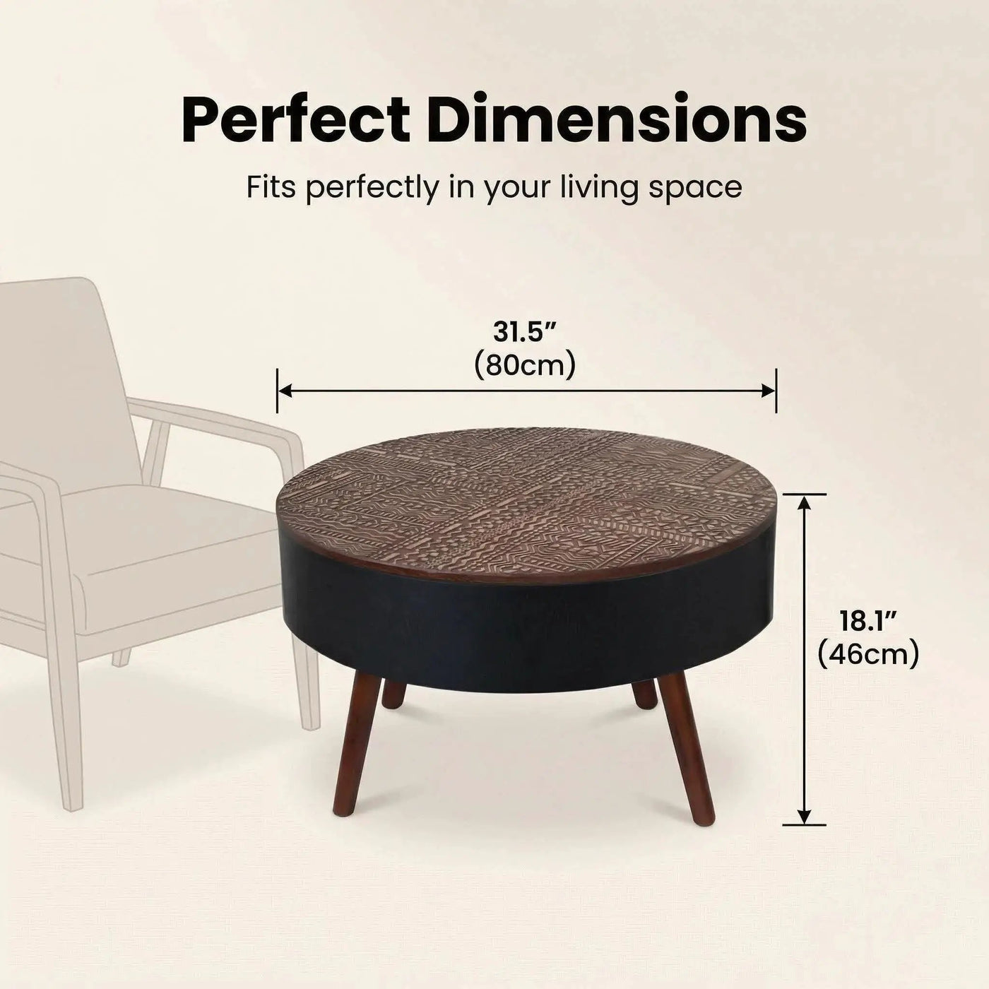 Round Coffee Table With Storage Function For Living Rooms by HouseOfZazla