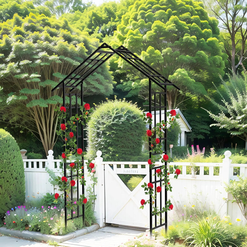 Metal Garden Arch with Adjustable Width for Climbing Plants by HouseOfZazla
