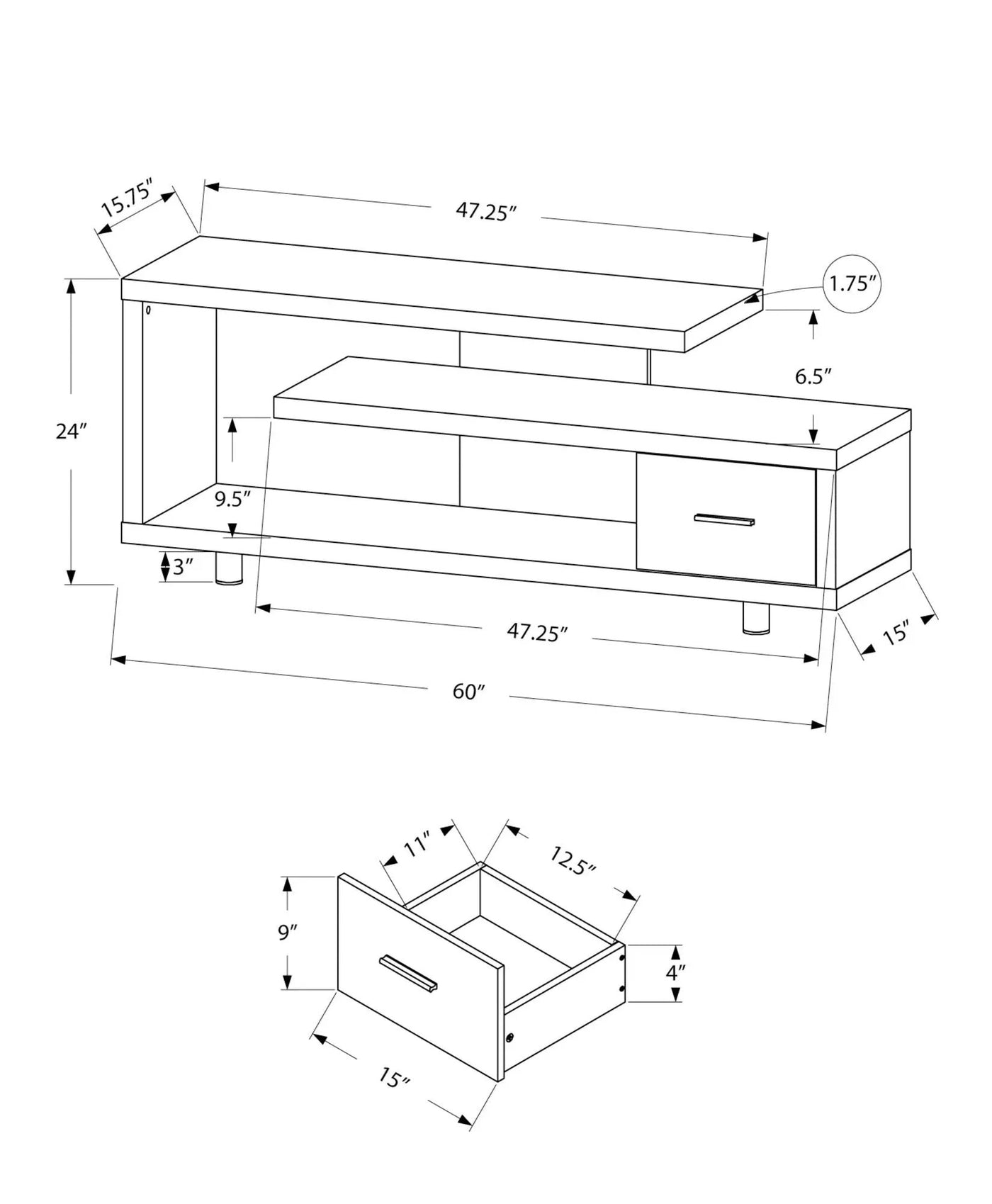 TV Stand, Console, Media Entertainment Center Storage Cabinet by HouseOfZazla