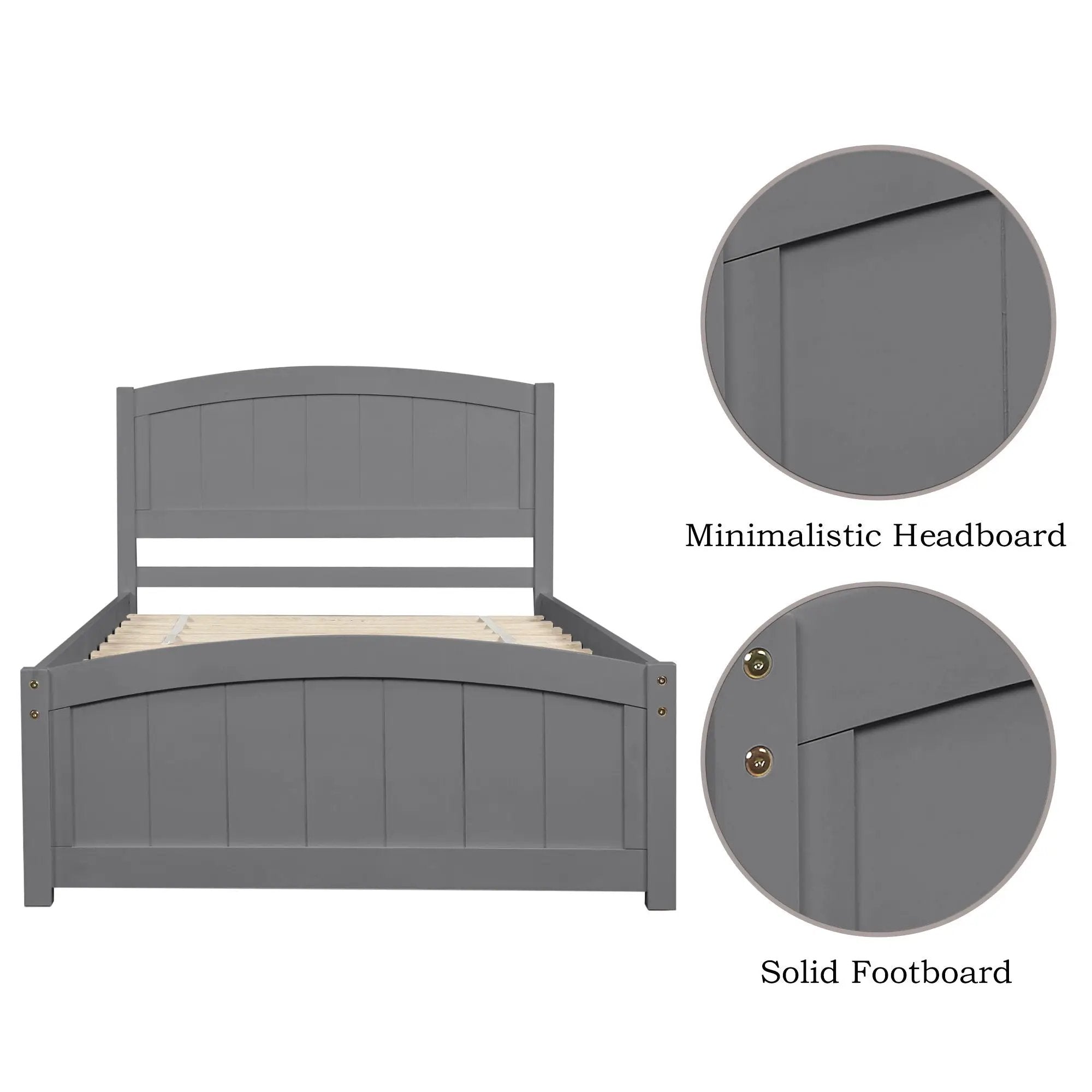 Platform Bed & Headboard, Footboard And Wood Slat Support by Unique Piece Furniture