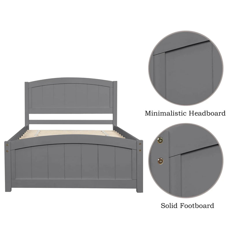 Platform Bed & Headboard, Footboard And Wood Slat Support by Unique Piece Furniture
