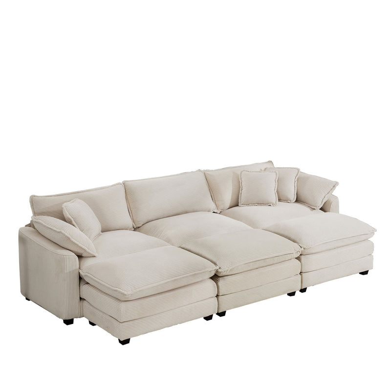 Modern Oversized Modular Cushion Sofa With Ottoman, Low Back, Deep Seating Sofa Set by Unique Piece Furniture