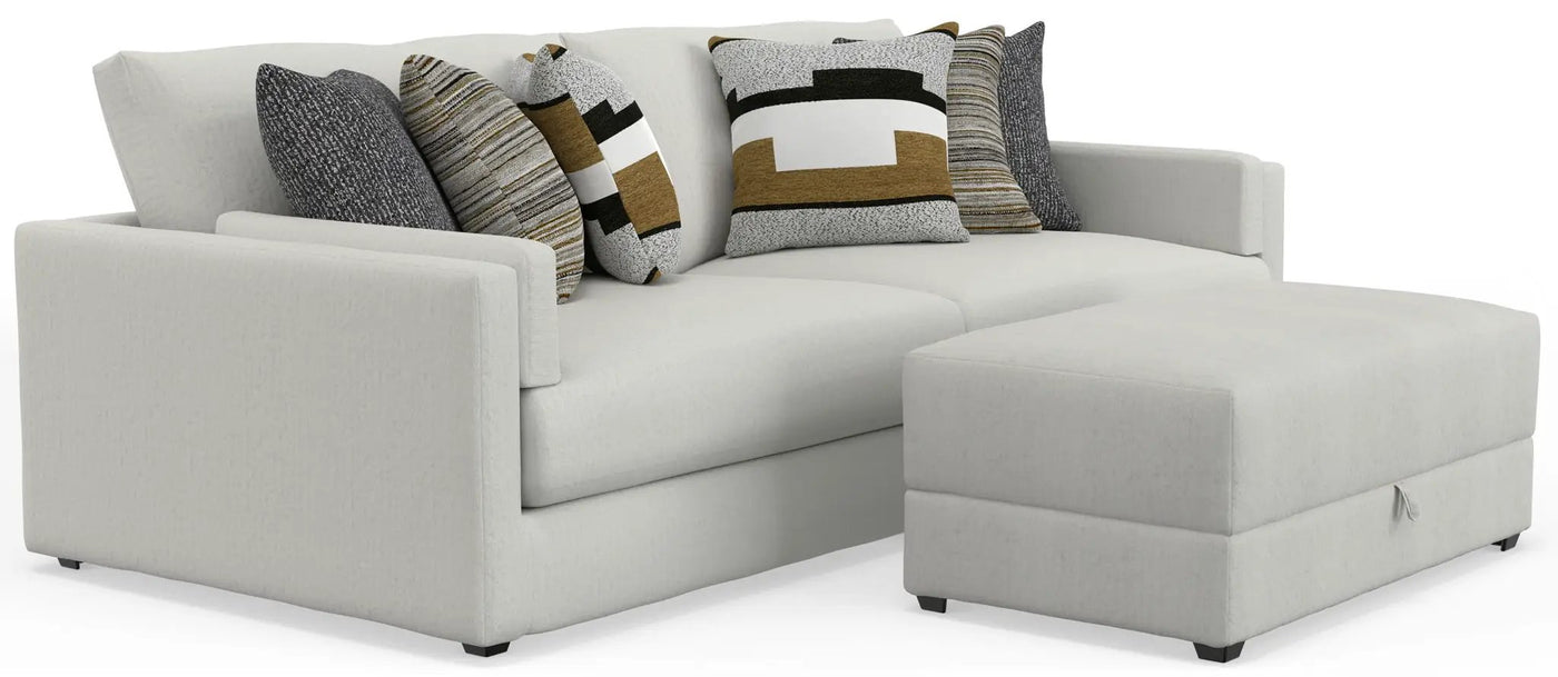 Trevor - Extra Deep Oversized Sofa With Included Storage Cocktail Ottoman by Unique Piece Furniture