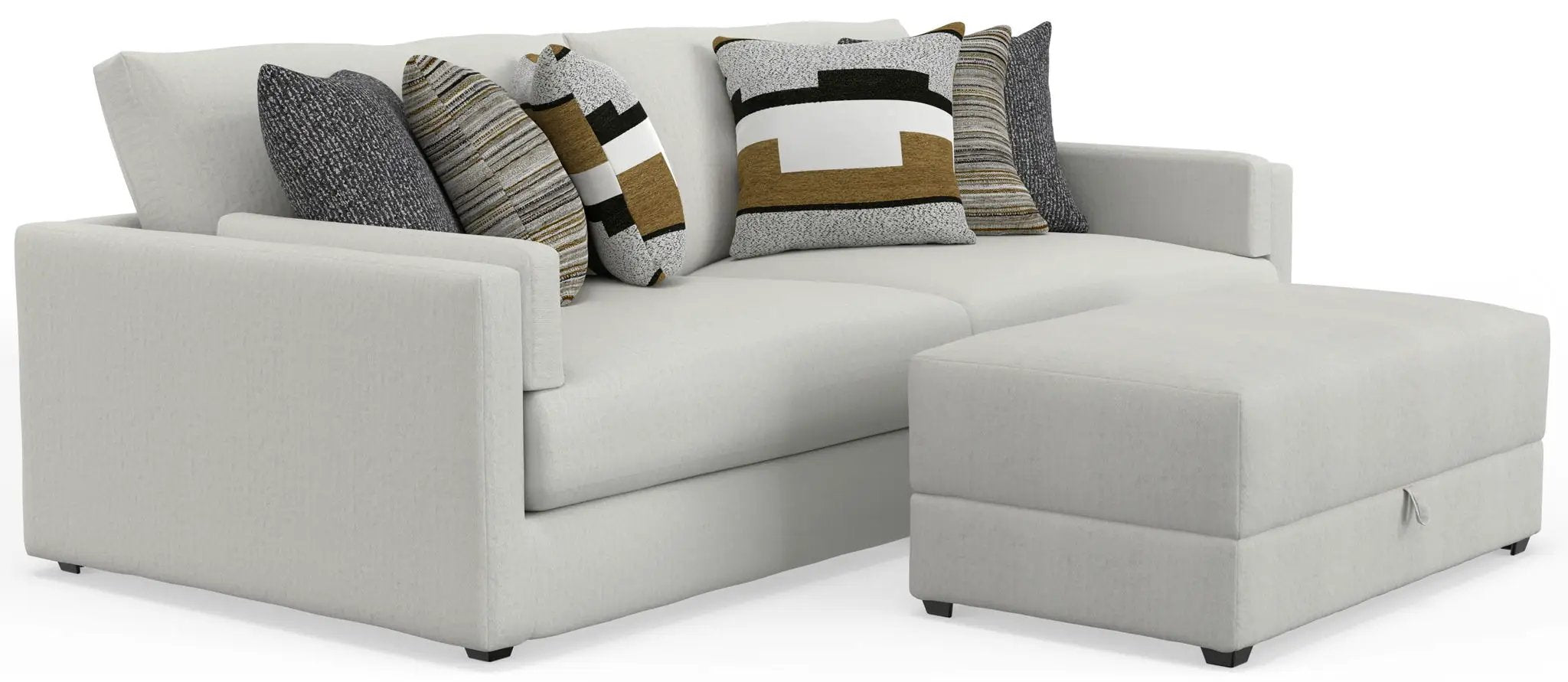 Trevor - Extra Deep Oversized Sofa With Included Storage Cocktail Ottoman by Unique Piece Furniture