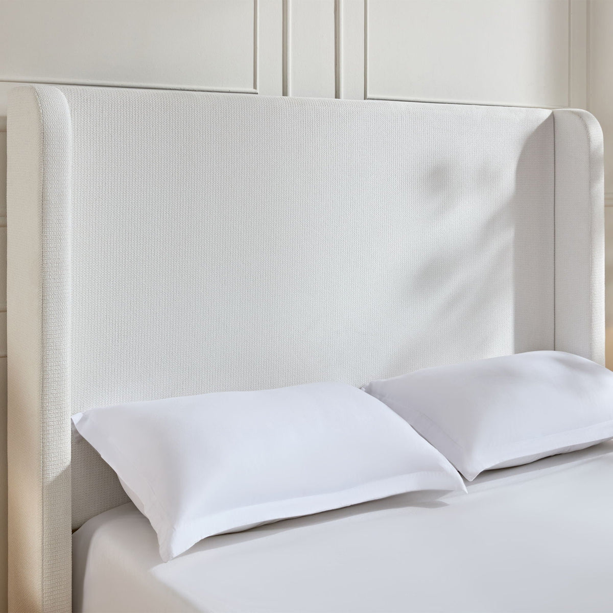 Tall Headboard Upholstered Bed with No Box Spring Needed - Cream, photo 15 of 40