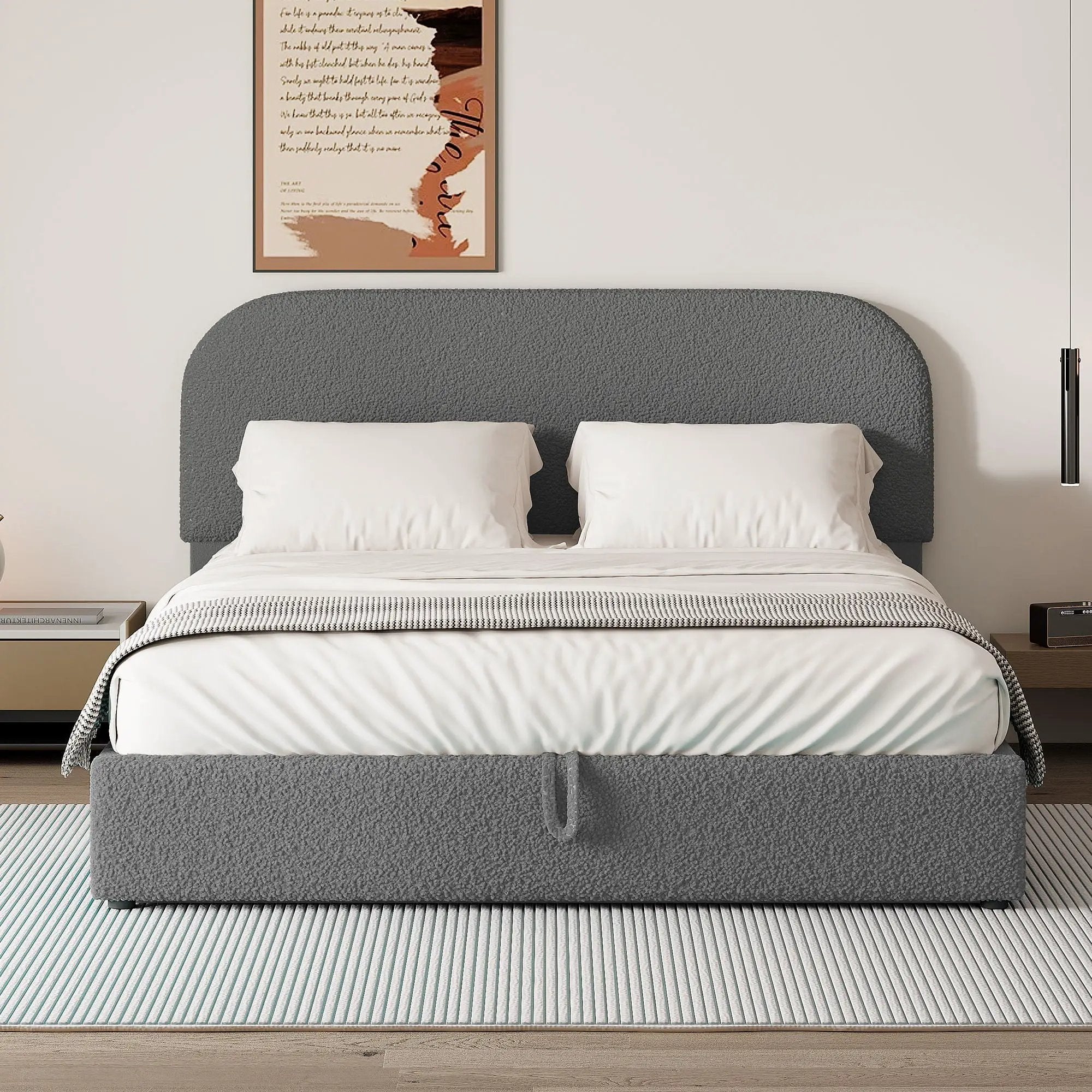 Upholstered Platform Bed With Hydraulic Storage System by Unique Piece Furniture