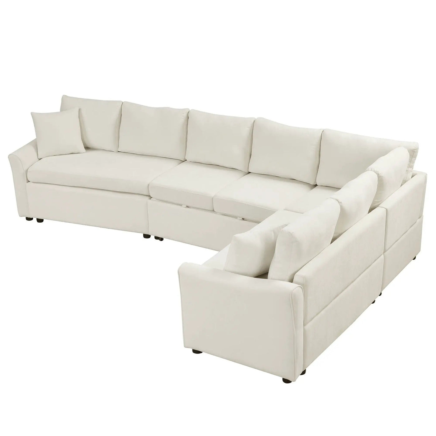 L-Shaped Sofa Convertible Sofa Bed Pull Out Sofa Sleeper With Two Back Pillows, Two USB Ports And Two Power Sockets For Living Room by HouseOfZazla