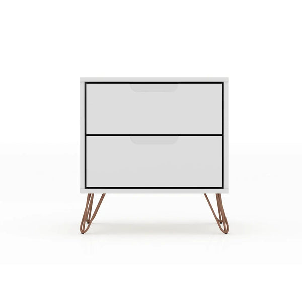 Rockefeller - Nightstand With 2 Drawers - White