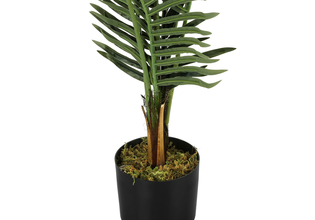 47" Tall Artificial Palm Tree with Real-Touch Leaves - Black Pot, photo 2 of 4