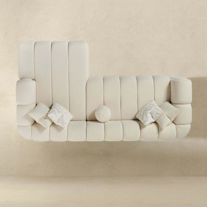 Beatrice - Modern Tufted Right Sectional Sofa - Ivory by HouseOfZazla