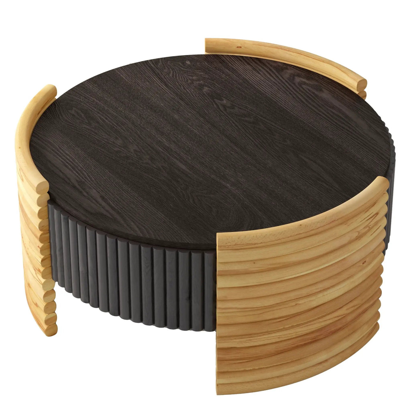 Modern Colorblocked Striped Coffee Table With Flip Top Storage by HouseOfZazla
