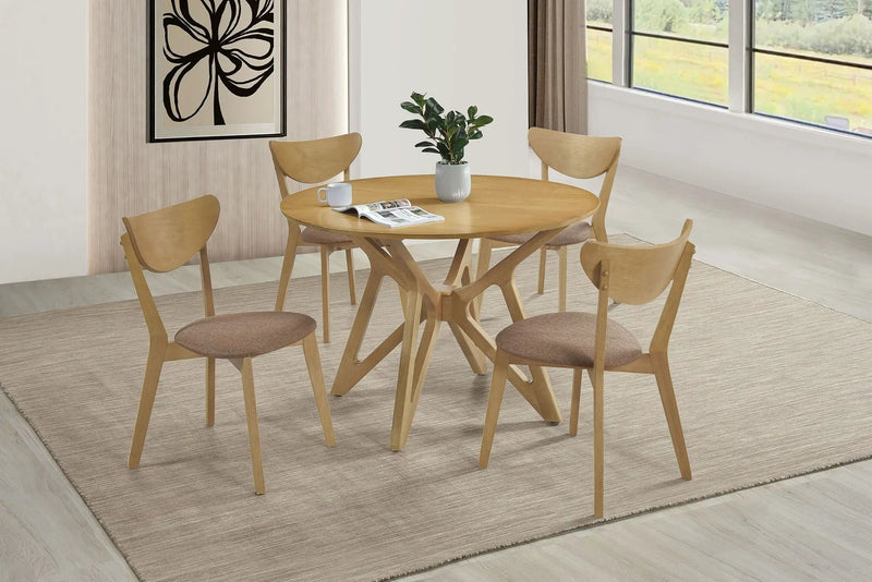 Elowen Round 42-inch Solid Wood Dining Table Light Walnut by Unique Piece Furniture