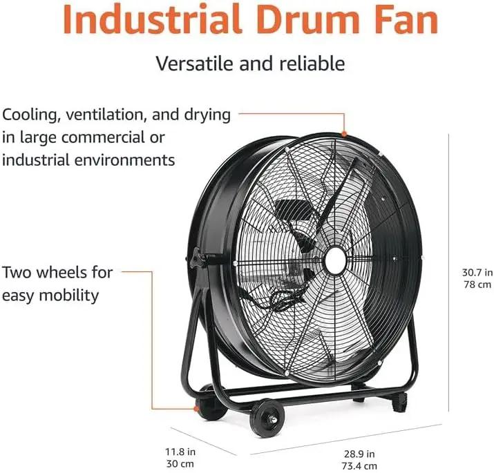24 Inch Heavy Duty Metal Industrial Drum Fan by HouseOfZazla