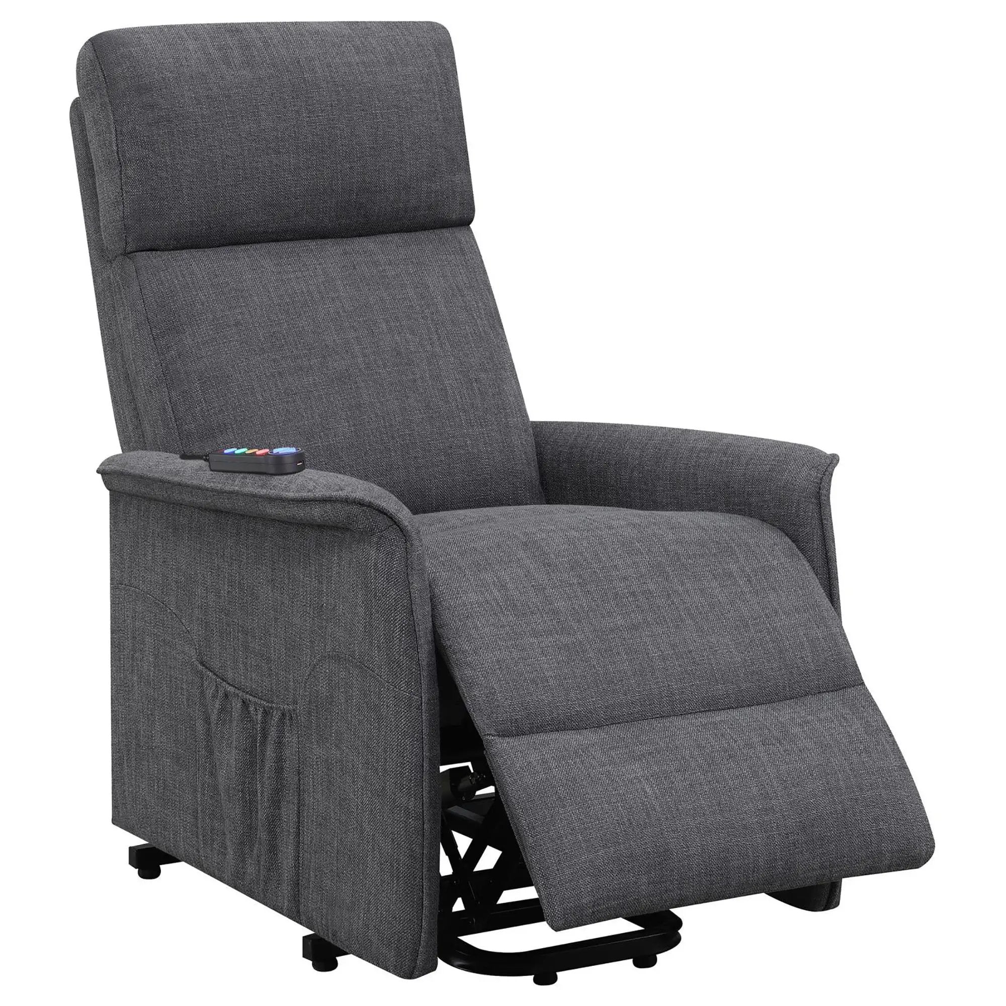 Upholstered Power Lift Recliner With Wired Remote by HouseOfZazla