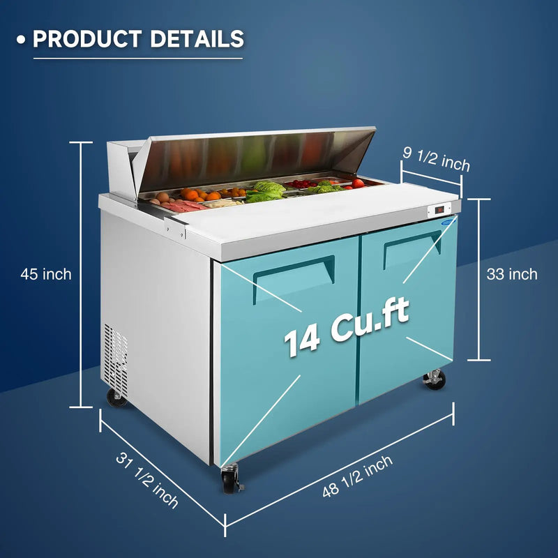 Orikool 48 Inch Sandwich & Salad Prep Table by HouseOfZazla