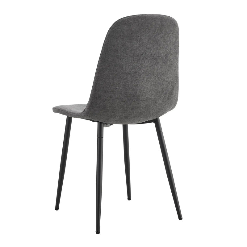 Modern Medieval Style Cushioned Side Chairs Set With Metal Legs For Kitchens by Unique Piece Furniture