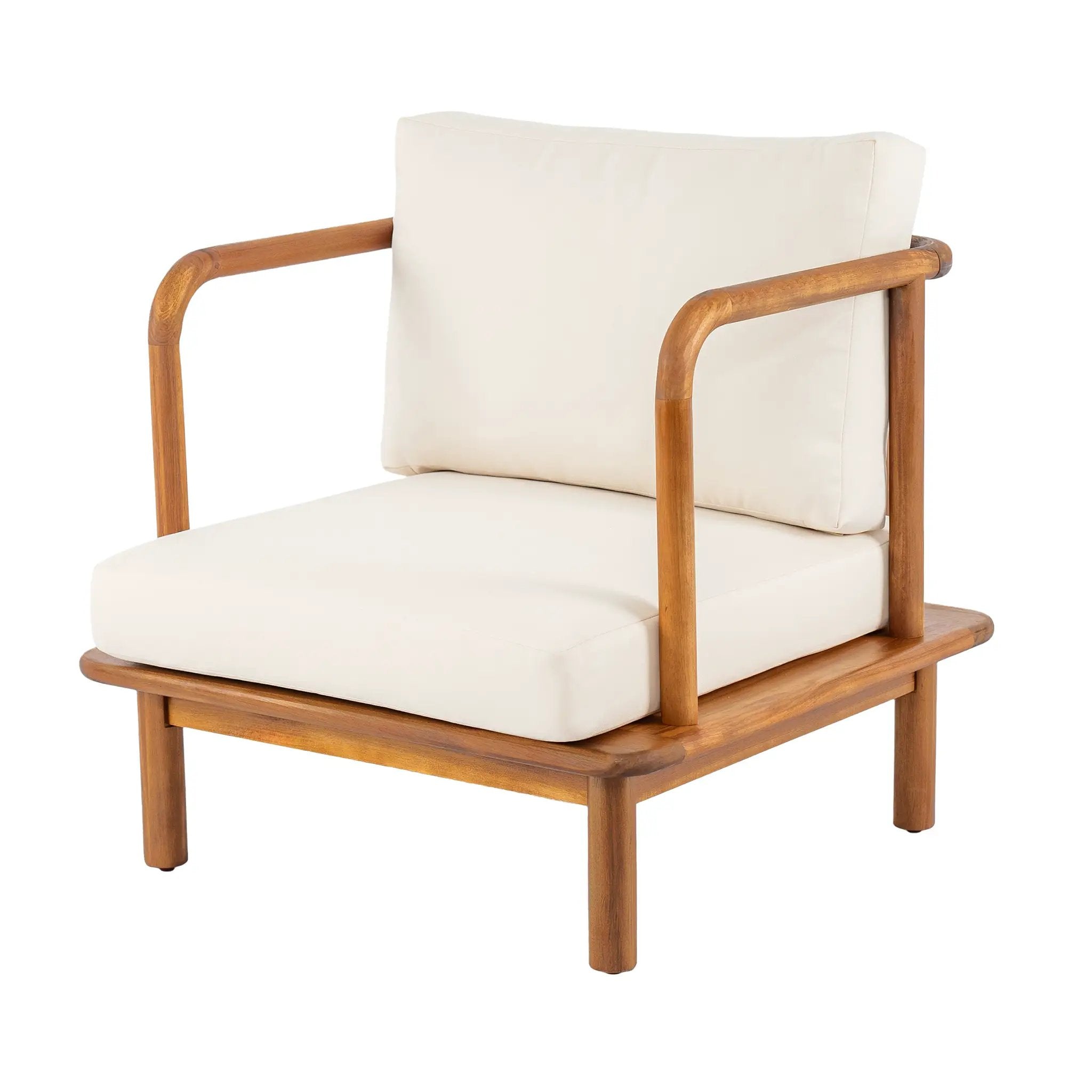 Canape Acacia Club Chair with Cream Cushion Set of 2 by HouseOfZazla