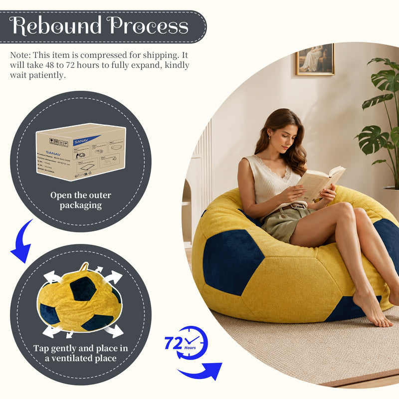 Small Soccer-Shaped Bean Bag Chair, photo 5 of 10