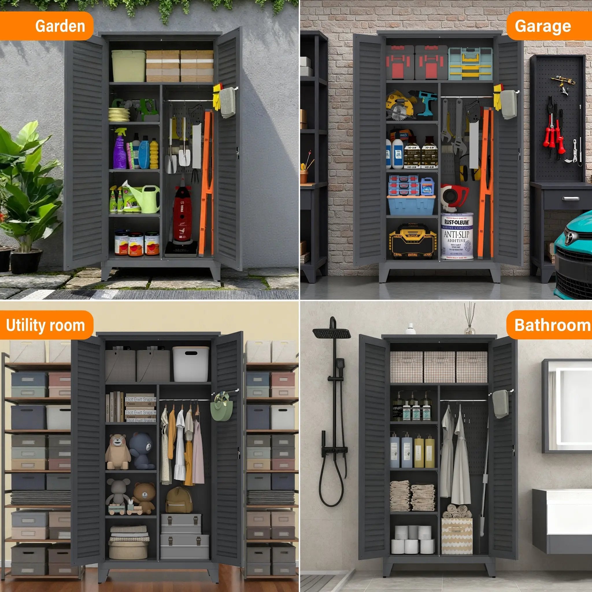 73'' Tall Metal Tool Storage Cabinet by HouseOfZazla
