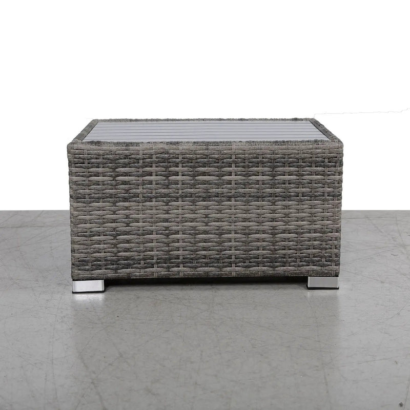 Chesterville - Slatted Side Table With Aluminum Top - Gray by HouseOfZazla
