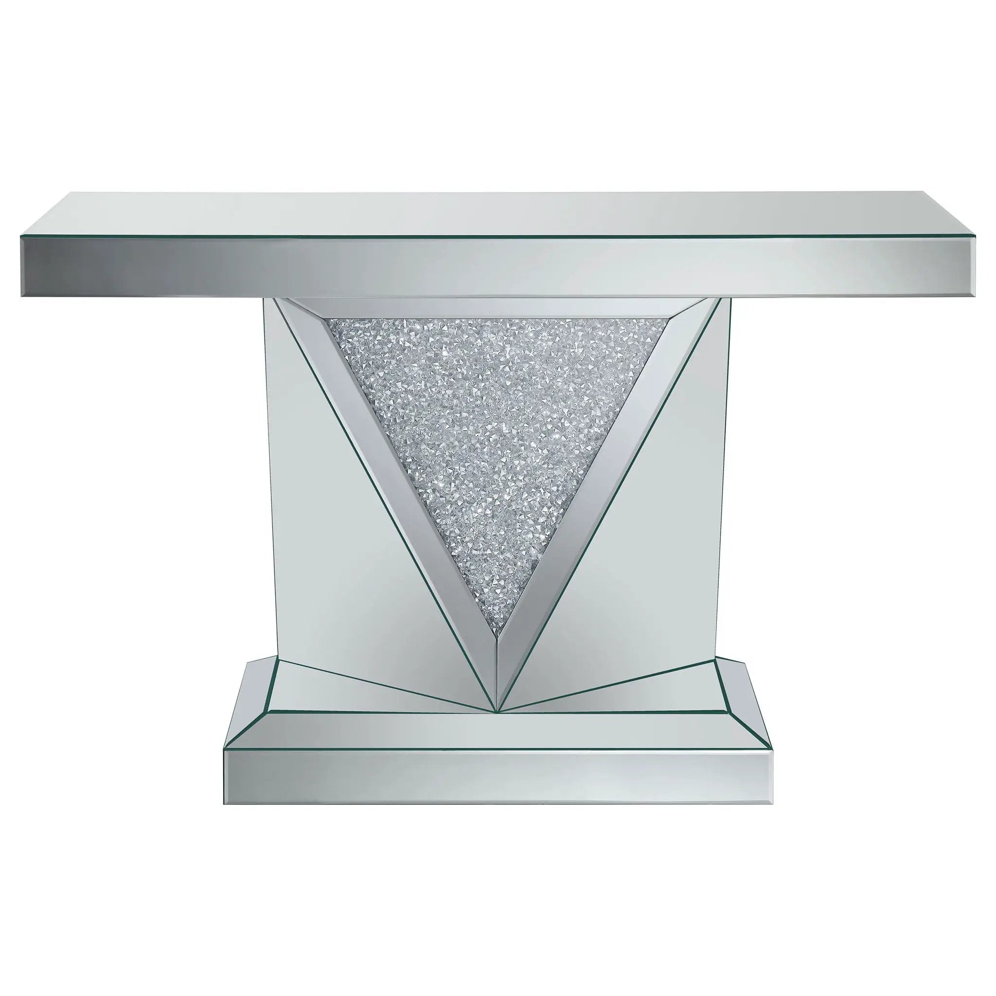 Amore Mirrored Acrylic Entryway Sofa Console Table Silver by Unique Piece Furniture