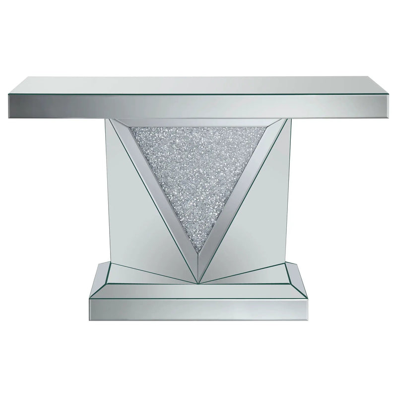 Amore Mirrored Acrylic Entryway Sofa Console Table Silver by Unique Piece Furniture