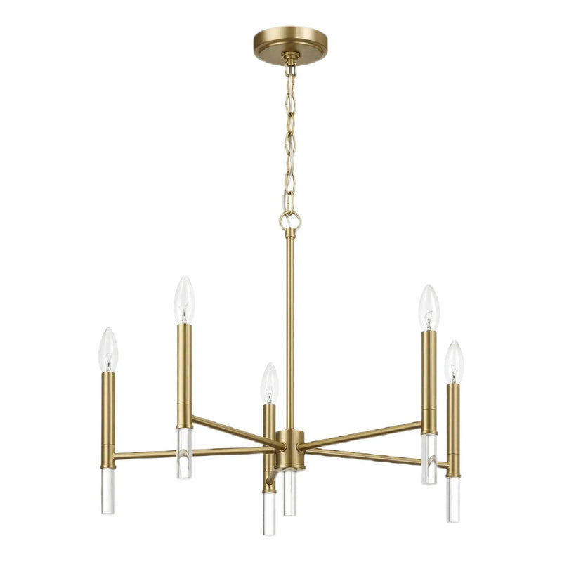 Courtyard - 5 Light Candle Chandelier - Clear / Gold by HouseOfZazla