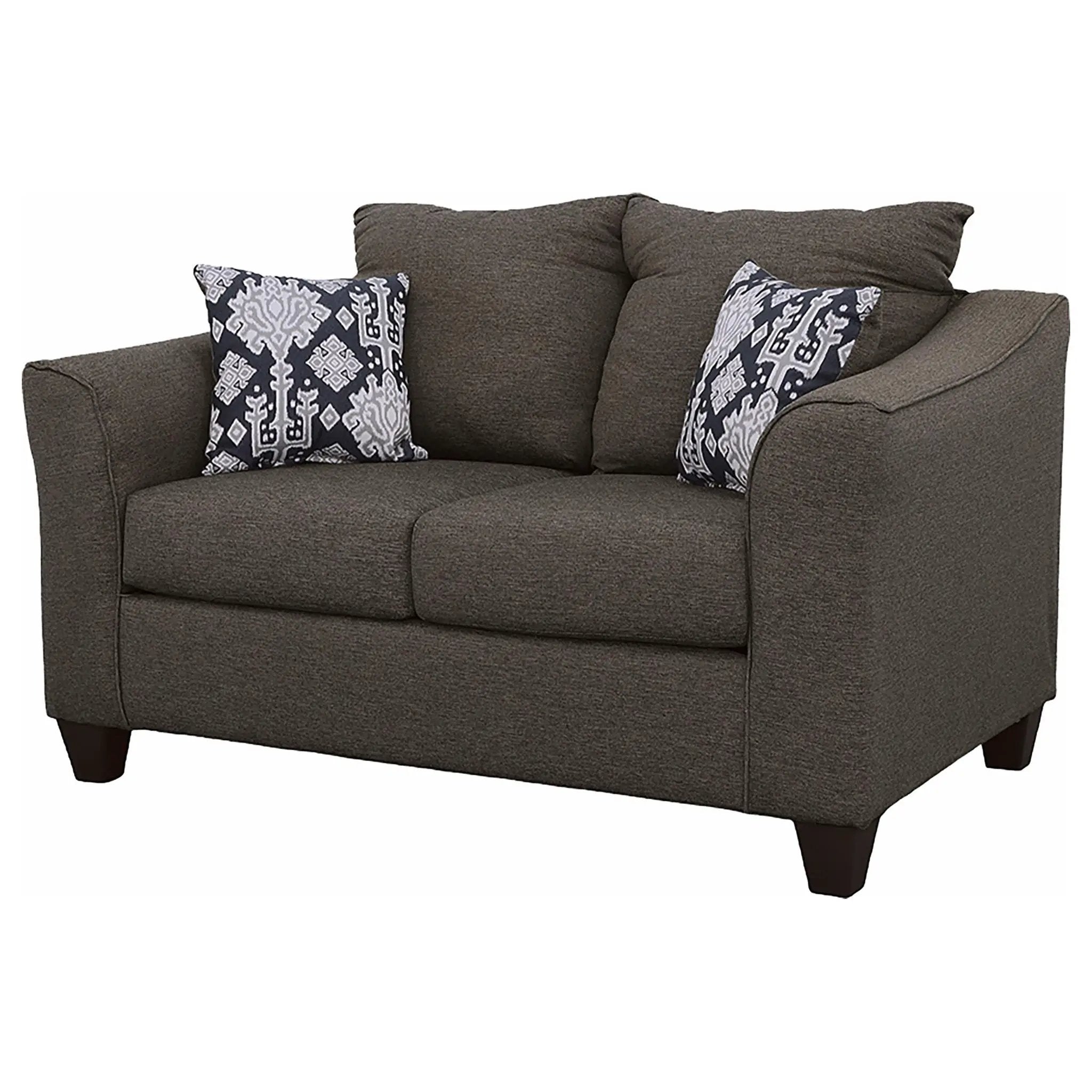 Salizar Upholstered Flared Arm Loveseat Charcoal Grey by Unique Piece Furniture
