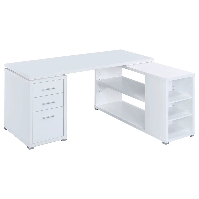 Yvette 60-inch 3-drawer L-Shape Computer Desk White by Unique Piece Furniture