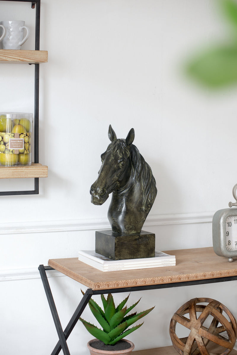 13x5.7x15.8 Equine Sculpture On Base by HouseOfZazla