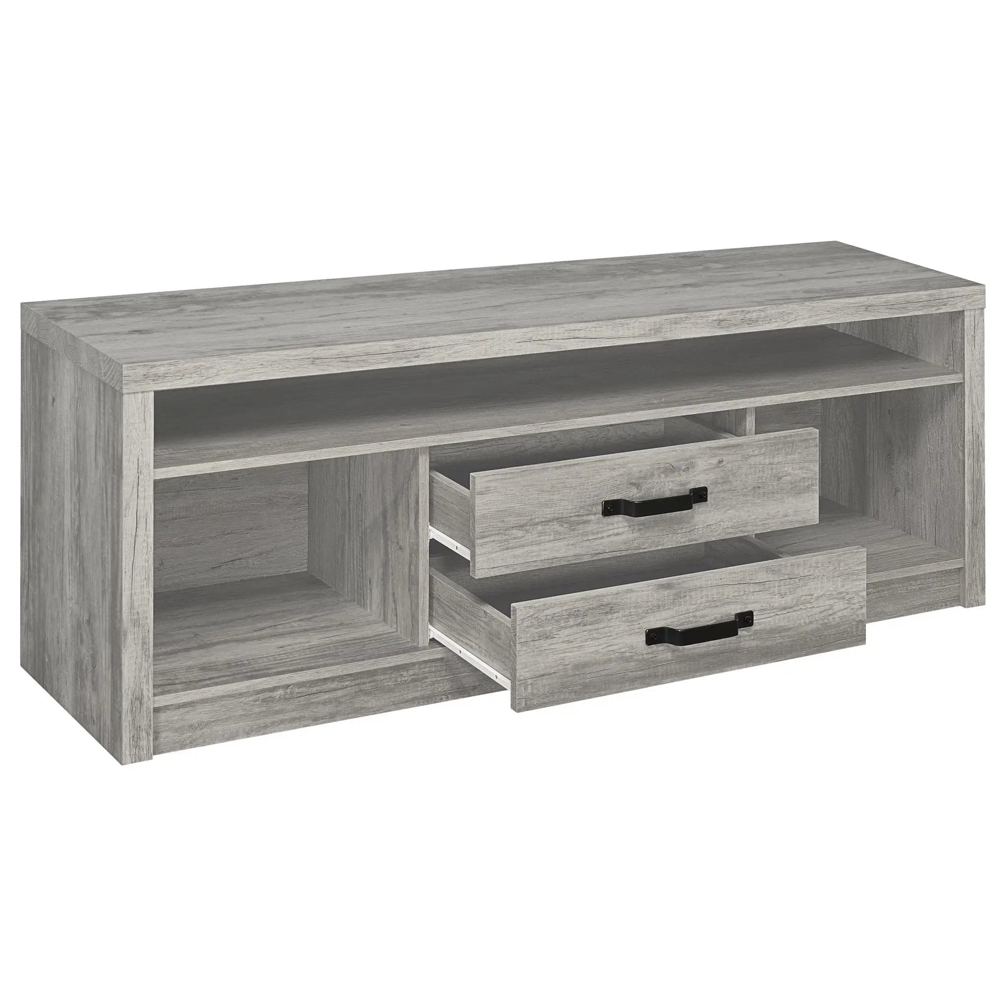 Burke 3-piece 59-inch TV Entertainment Center Grey Driftwood by Unique Piece Furniture