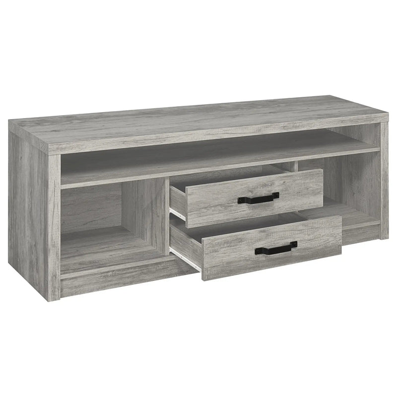 Burke 3-piece 59-inch TV Entertainment Center Grey Driftwood by Unique Piece Furniture