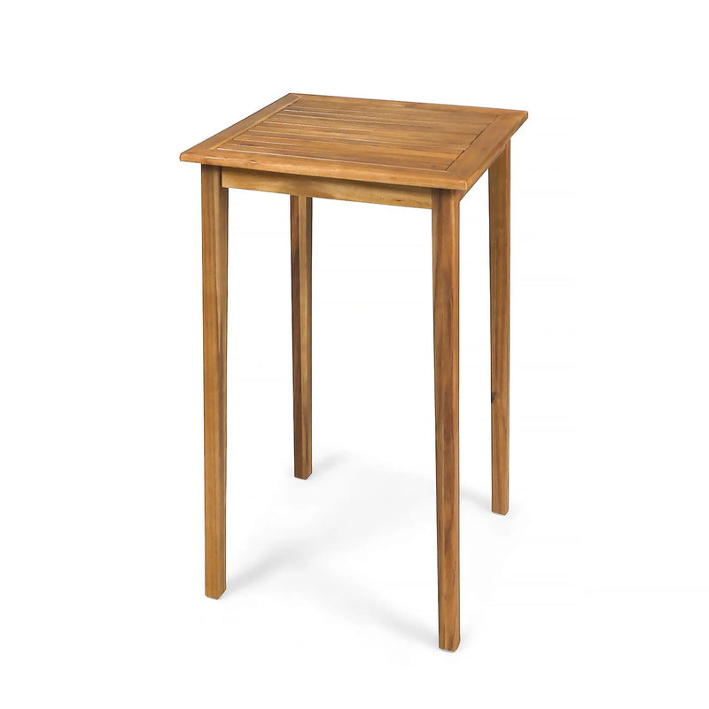 Outdoor Minimalist Acacia Wood Square Bar Table by HouseOfZazla