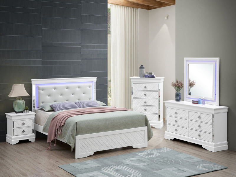 Bed With LED Light Accents Headboard by HouseOfZazla