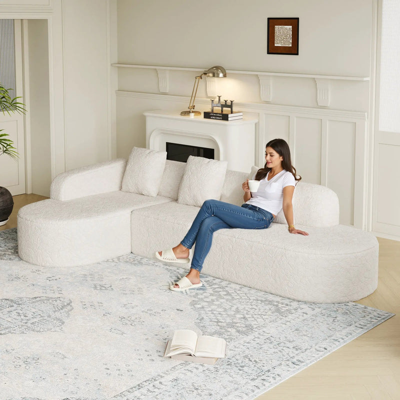 111.8-Inch L-Shaped Curved Modular Sofa by HouseOfZazla
