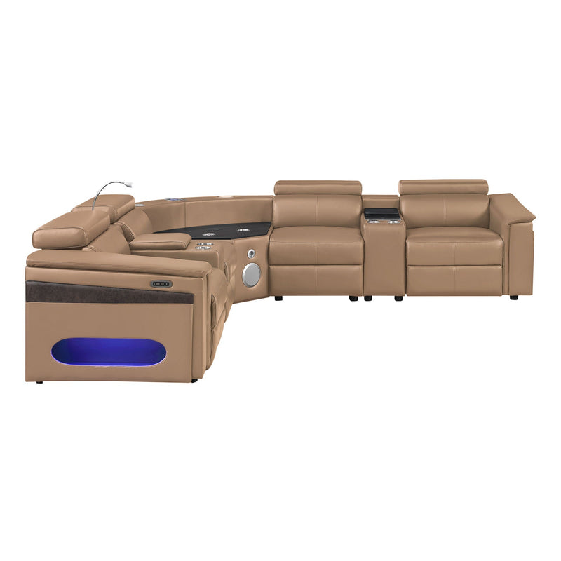 Nova - Sectional With Bluetooth Speaker, LED And Lifting Wine Cabinet by HouseOfZazla