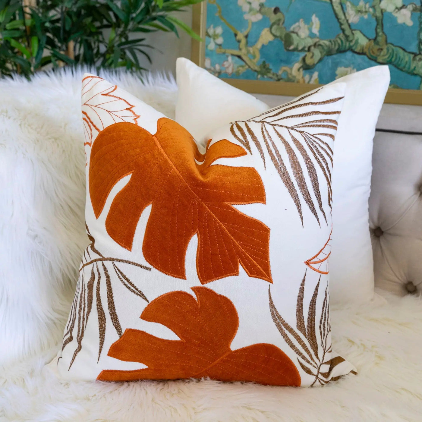 Autumn Vibes Leaf Accent Pillow by HouseOfZazla