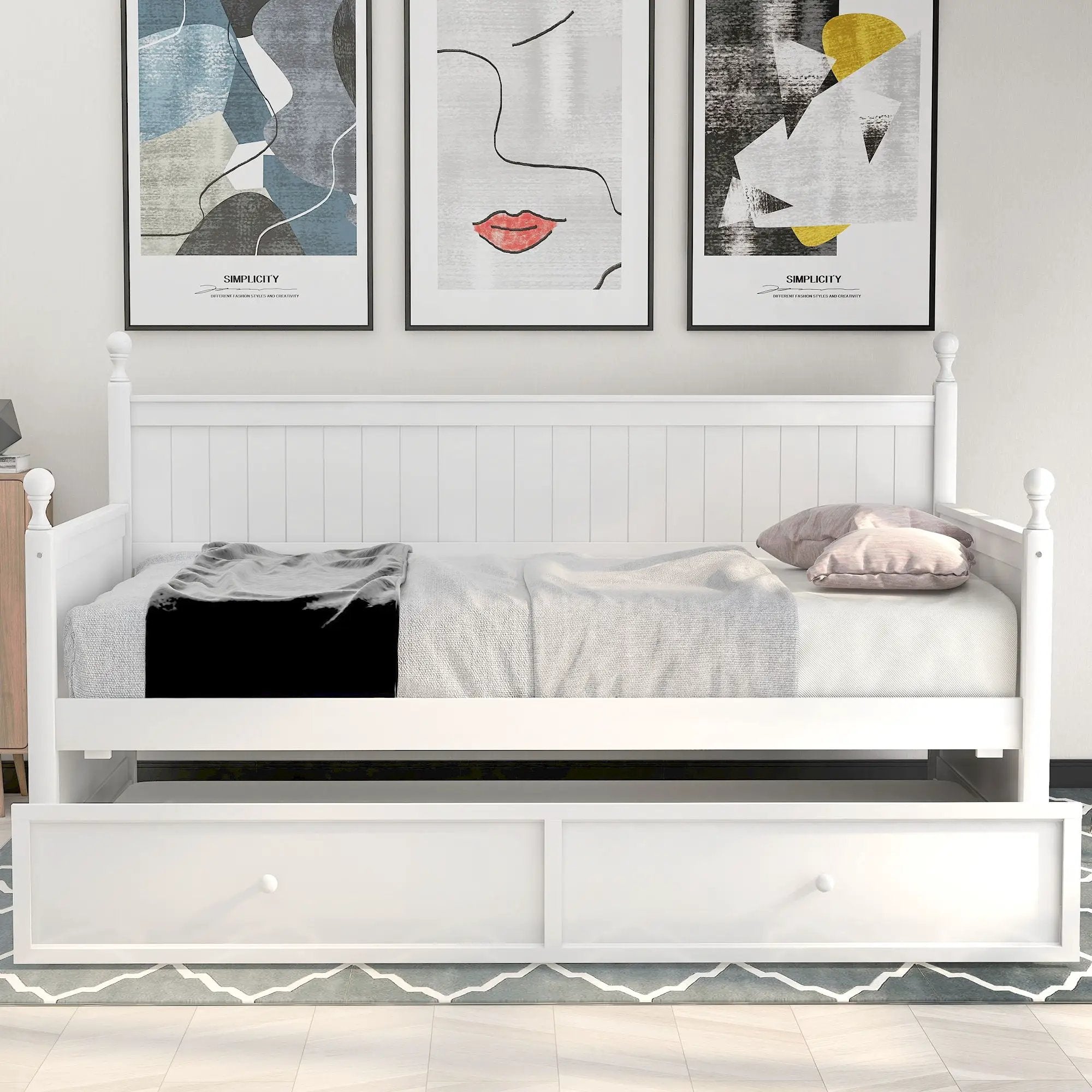 Twin Size Daybed & Twin Size Trundle - White by Unique Piece Furniture