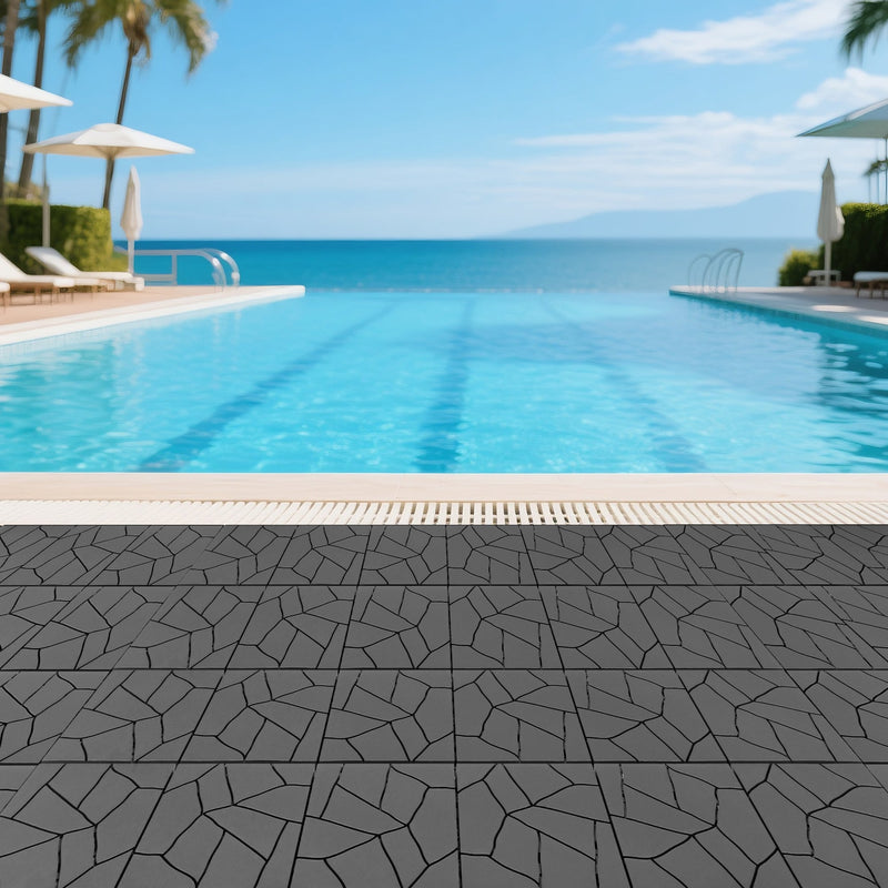 Stone Style 12" Patio Deck Tiles by HouseOfZazla