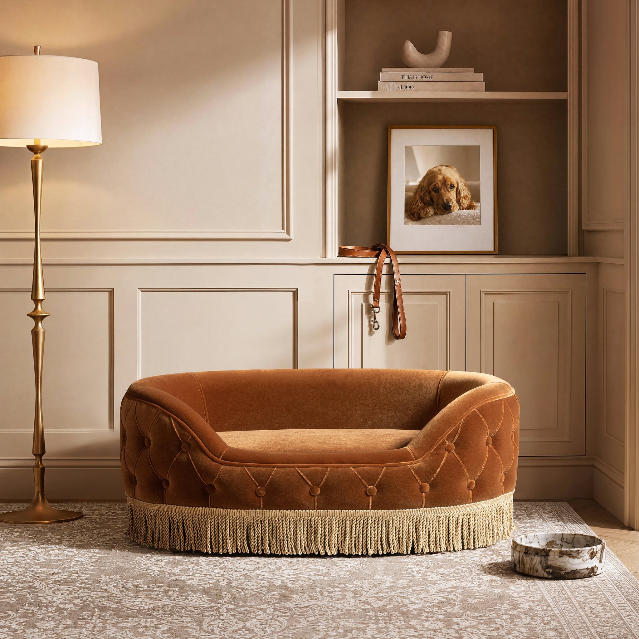 Monroe 33" Dog Sofa Bed - Medium in Burnt by HouseOfZazla